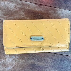 Nautica Yellow Women's Clutch Wallet; RFID Protection; Some Flaws-See Photos